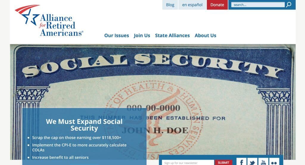 Retired Americans website